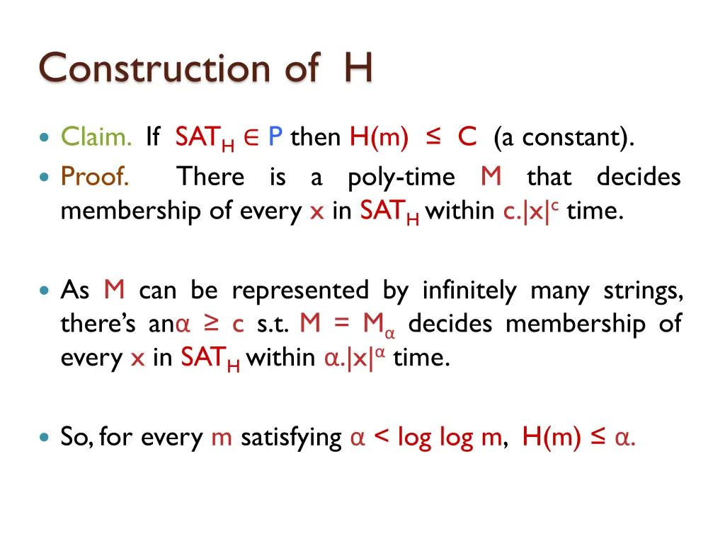 construction of h 4