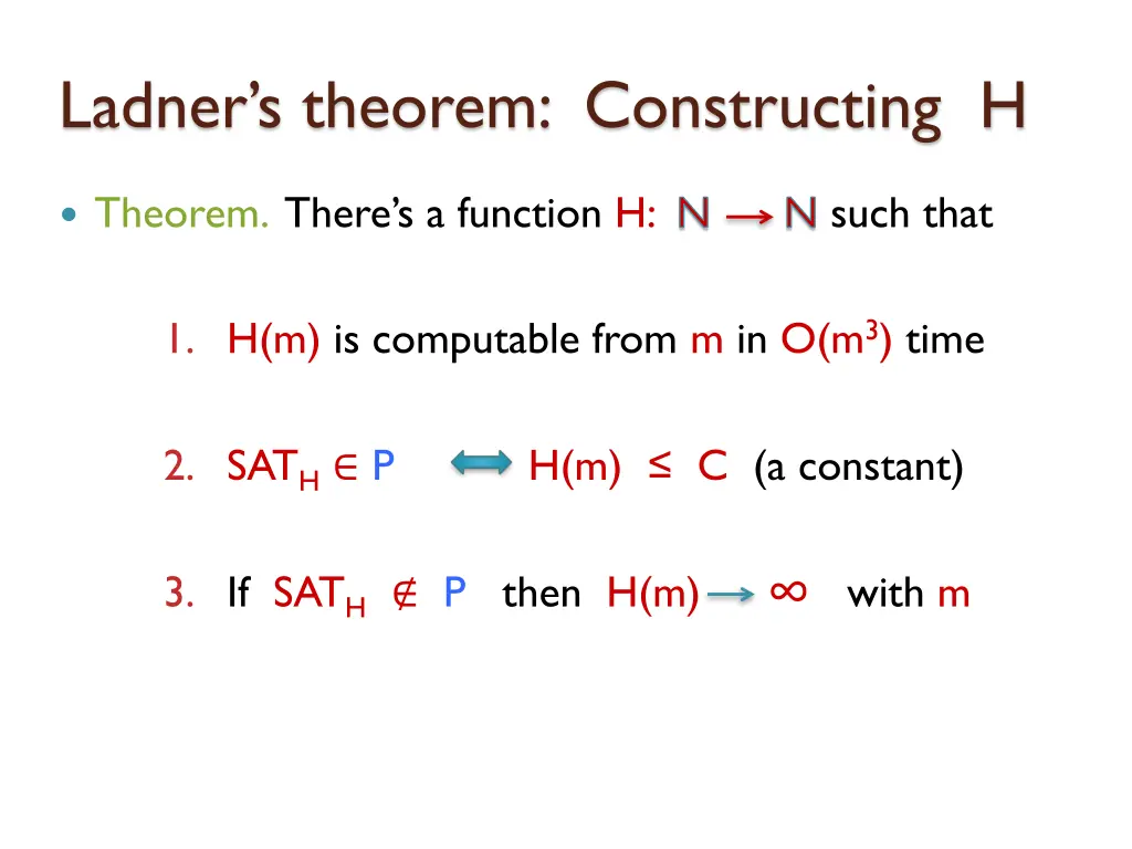 ladner s theorem constructing h 2