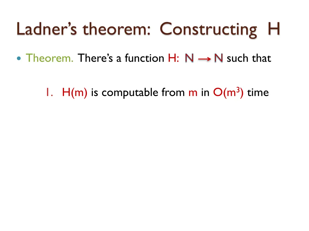 ladner s theorem constructing h