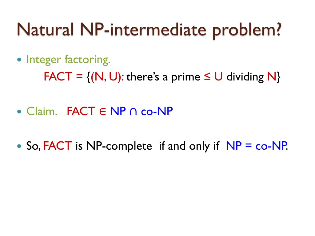 natural np intermediate problem