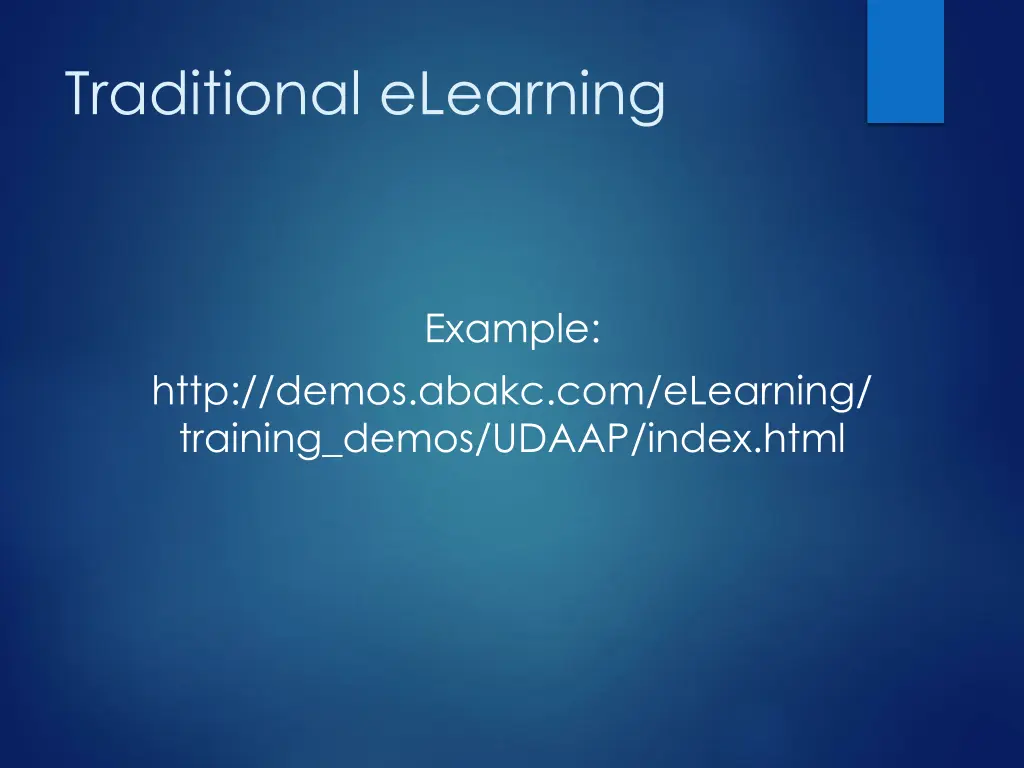 traditional elearning