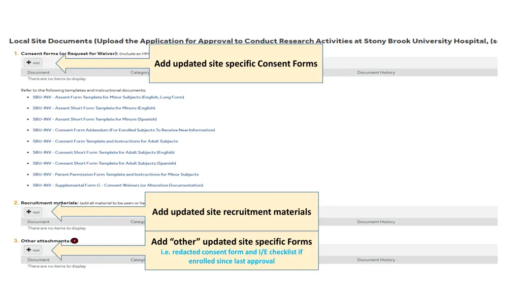 add updated site specific consent forms