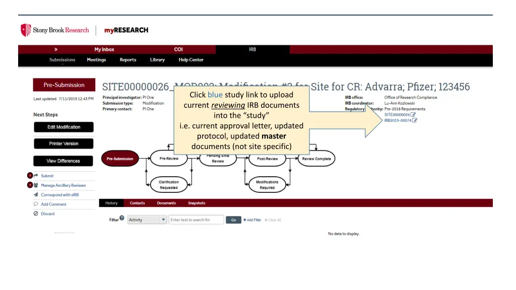 click blue study link to upload current reviewing