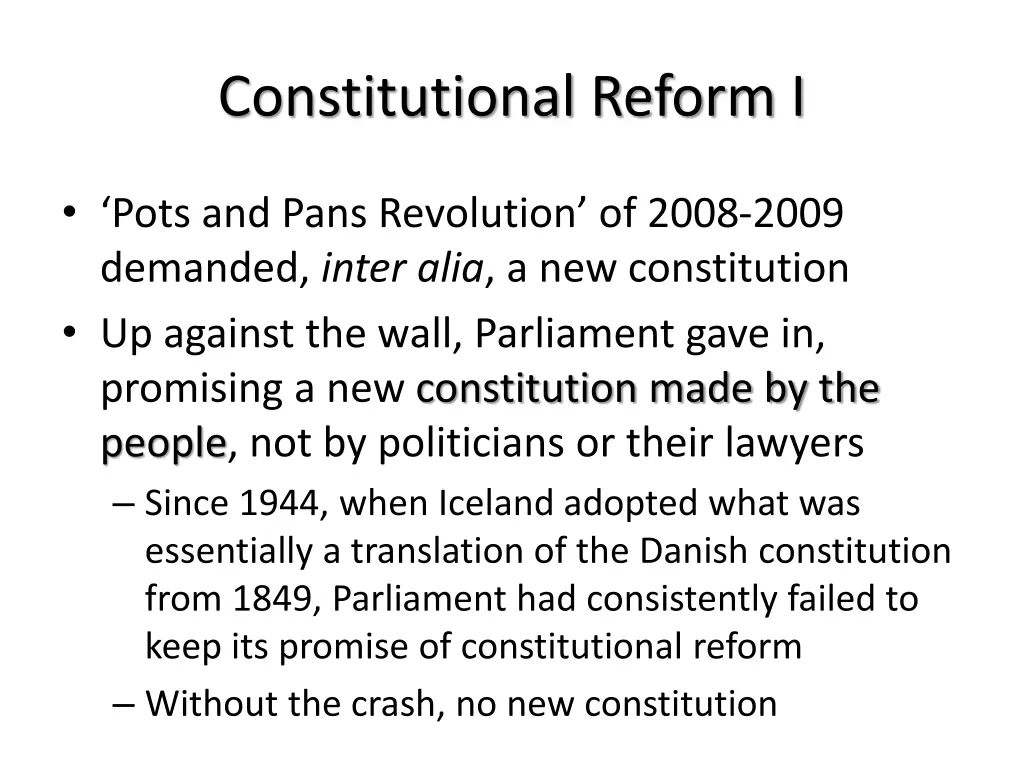 constitutional reform i