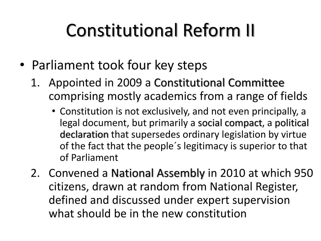 constitutional reform ii