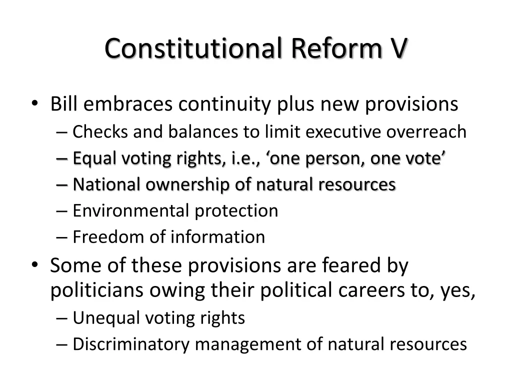 constitutional reform v