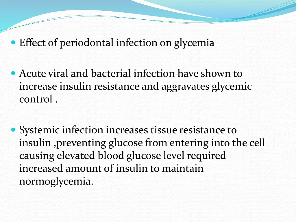 effect of periodontal infection on glycemia