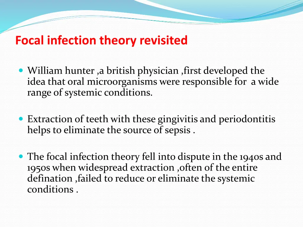 focal infection theory revisited