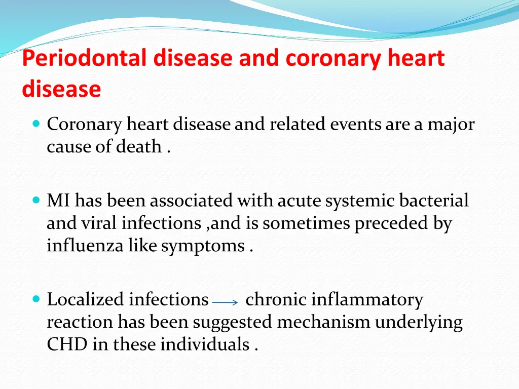 periodontal disease and coronary heart disease