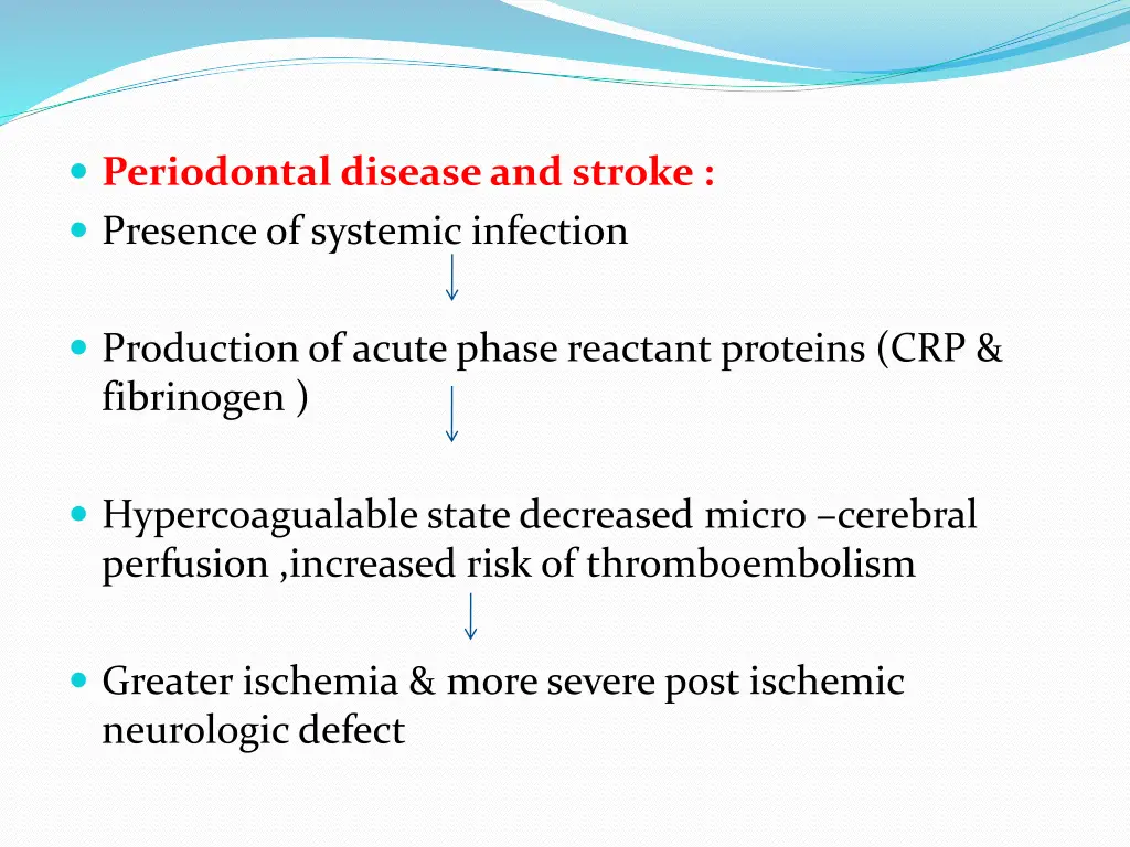 periodontal disease and stroke presence