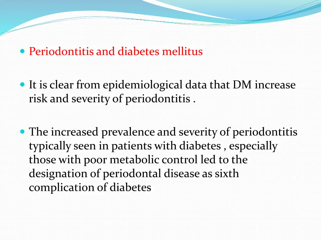 periodontitisand diabetes mellitus