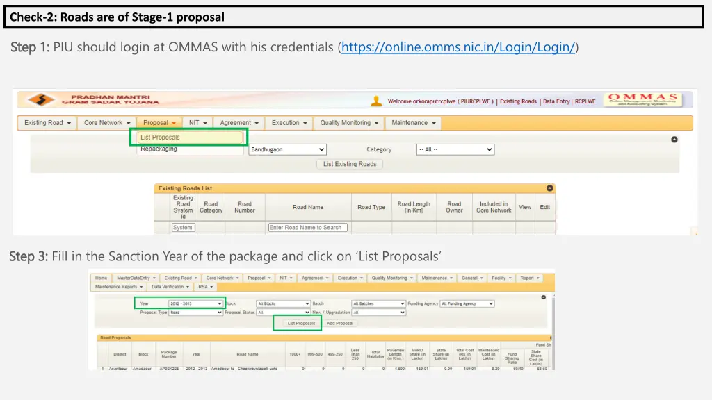 check 2 roads are of stage 1 proposal