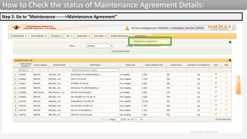 how to check the status of maintenance agreement 1