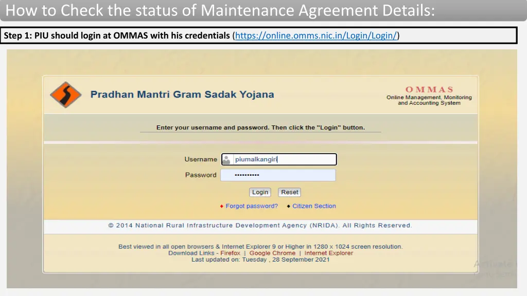 how to check the status of maintenance agreement