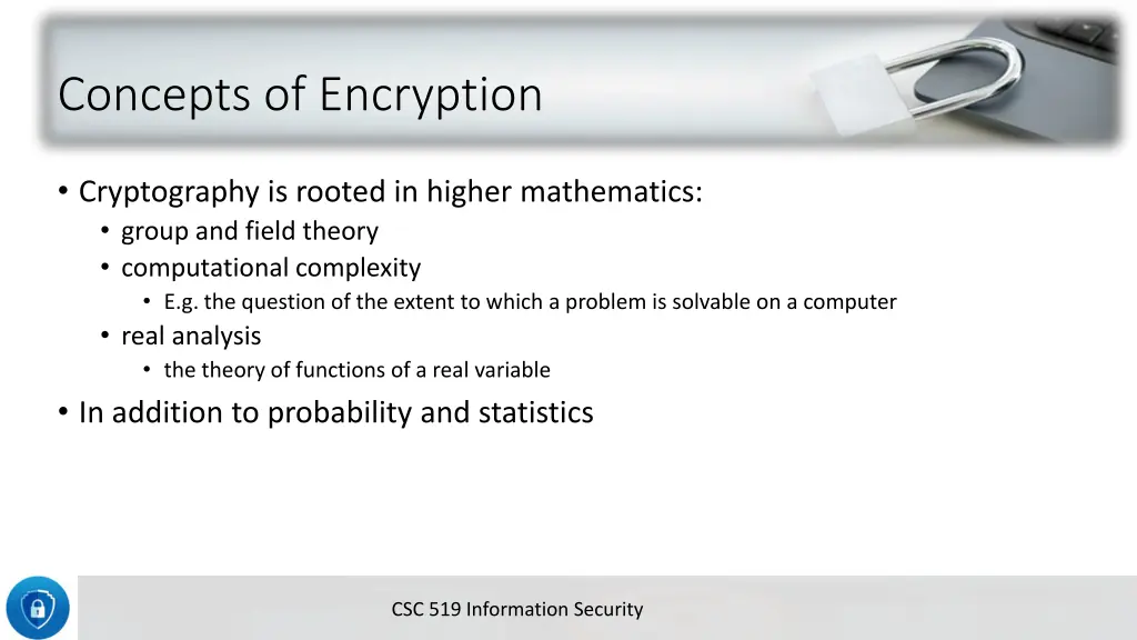 concepts of encryption