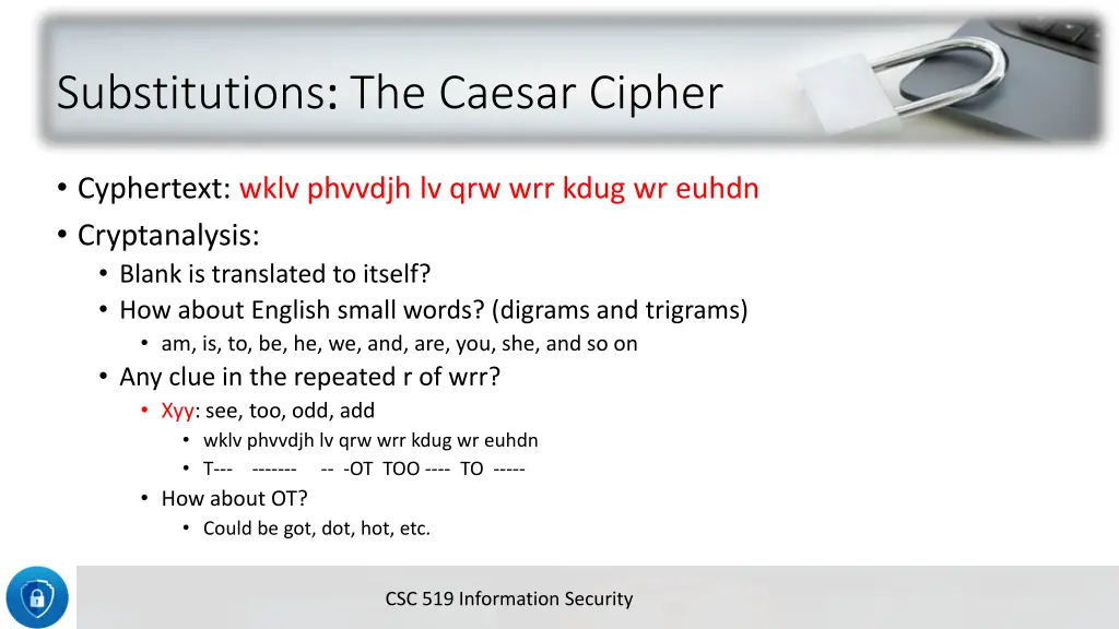 substitutions the caesar cipher 1