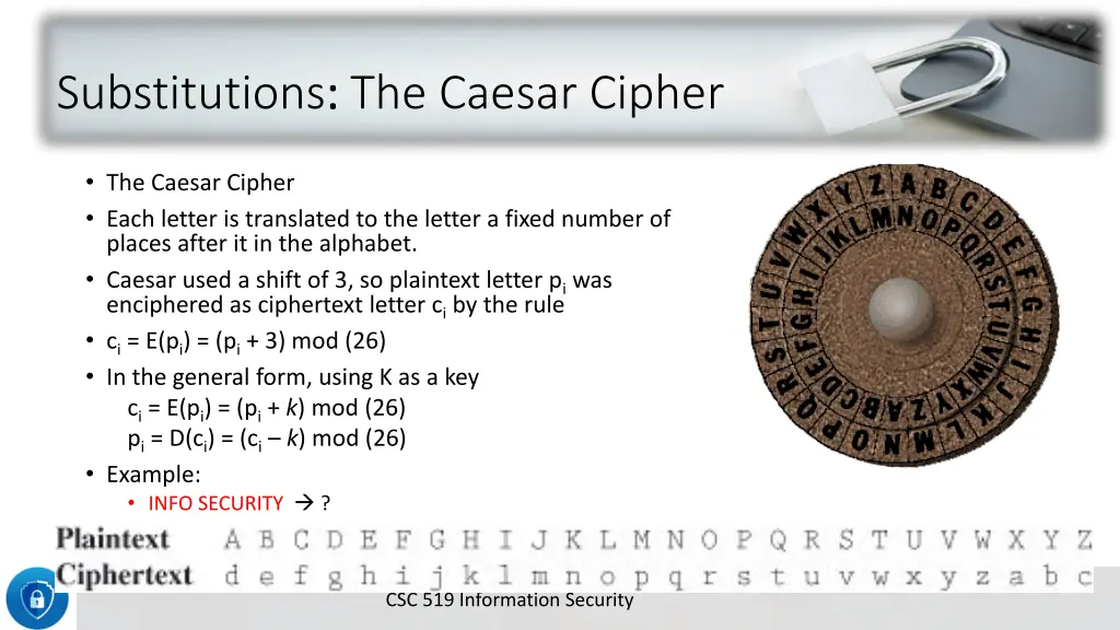 substitutions the caesar cipher