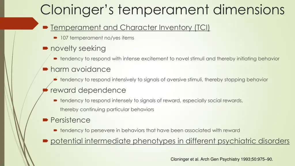 cloninger s temperament dimensions