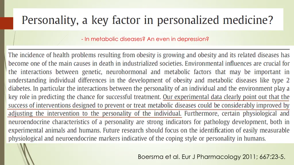 in metabolic diseases an even in depression