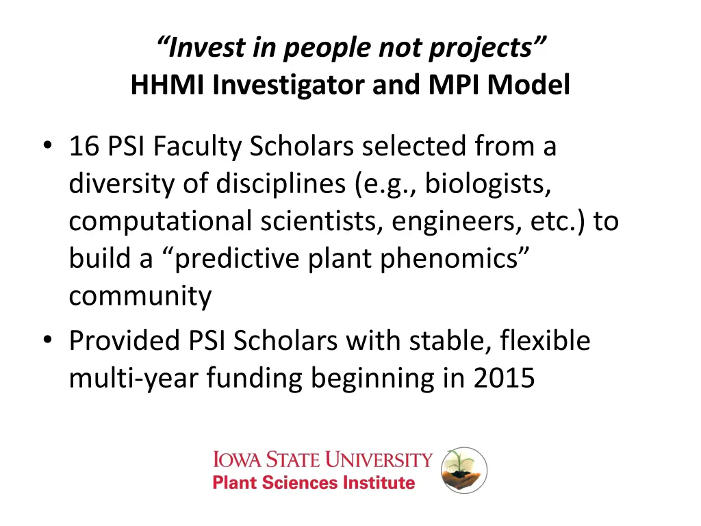 invest in people not projects hhmi investigator