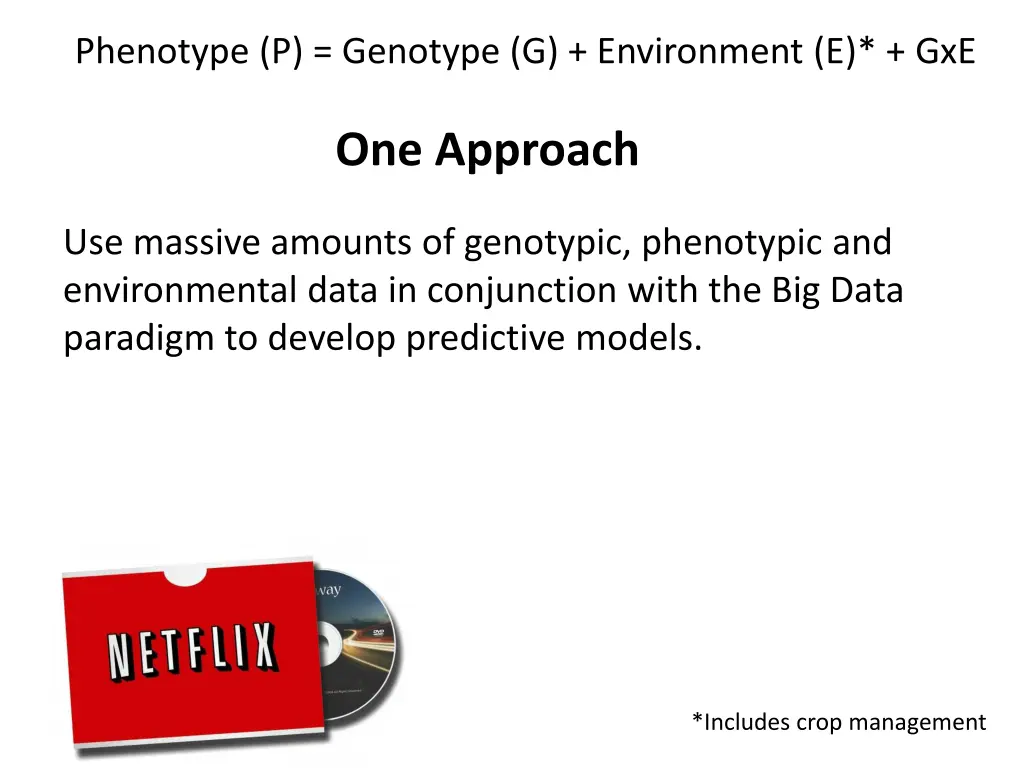 phenotype p genotype g environment e gxe