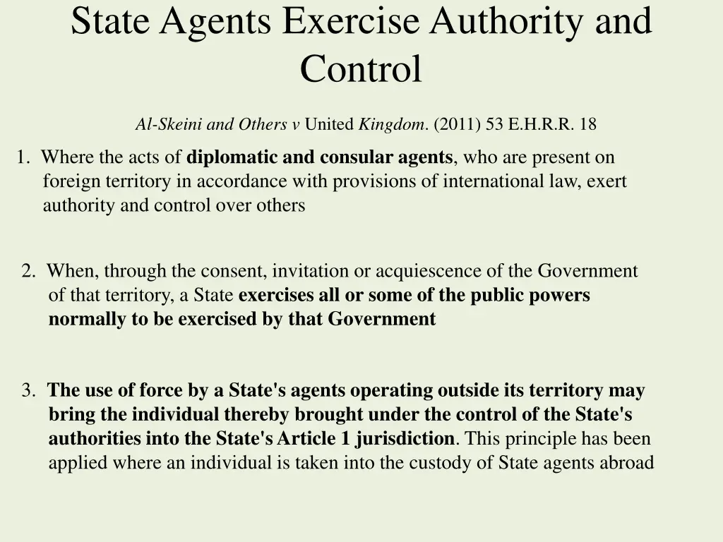 state agents exercise authority and control