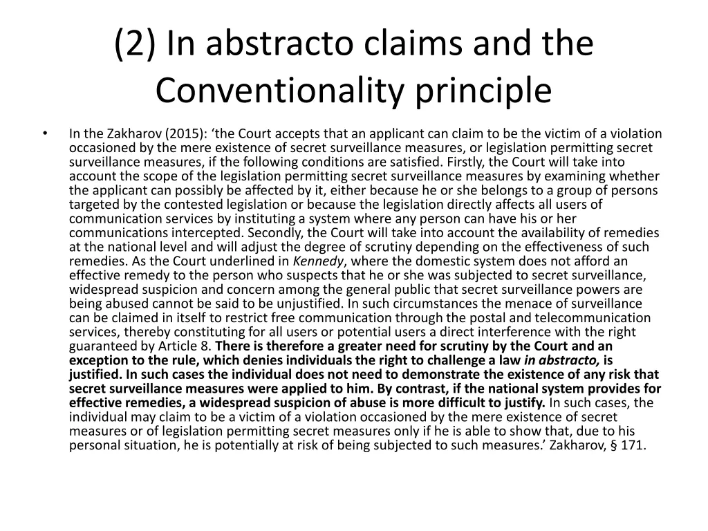 2 in abstracto claims and the conventionality 2