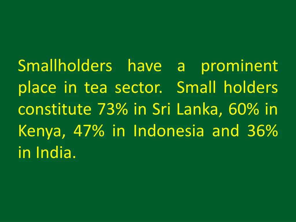 smallholders have a prominent place in tea sector