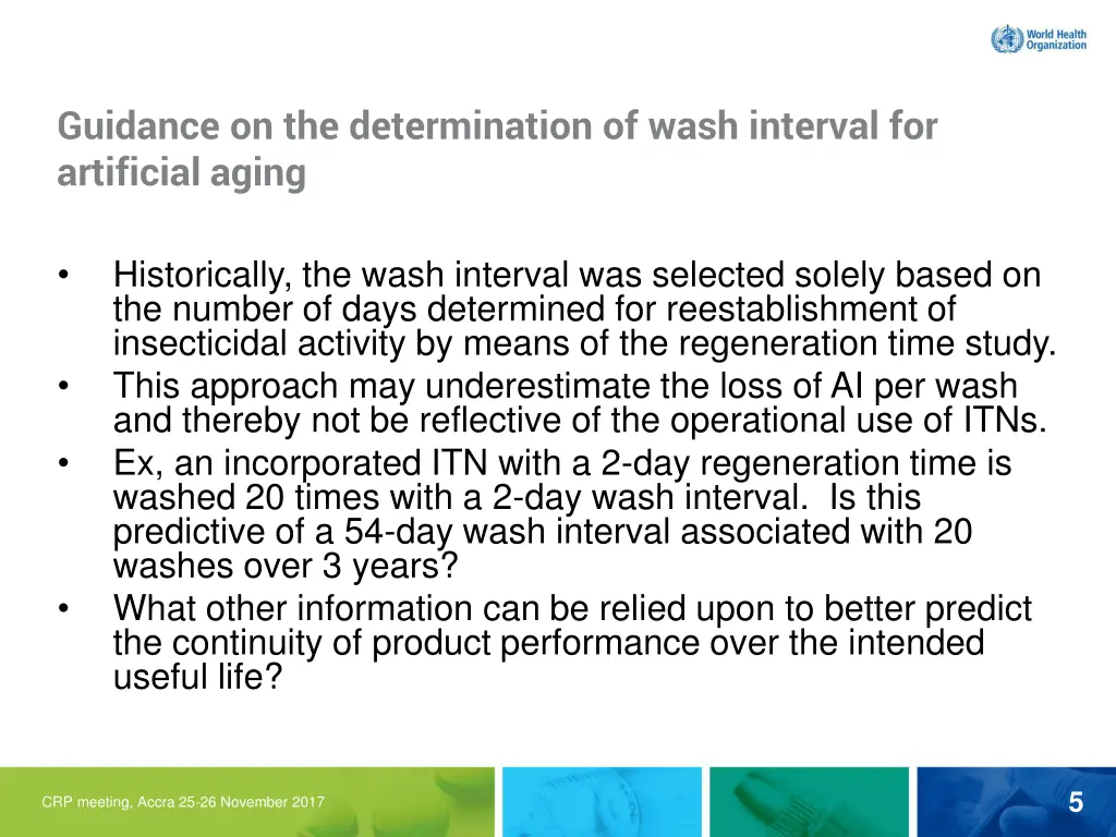 guidance on the determination of wash interval