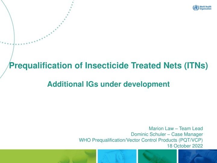 prequalification of insecticide treated nets itns