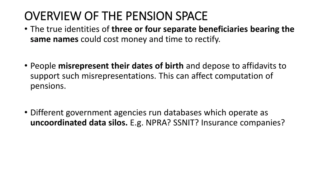 overview of the pension space overview 1