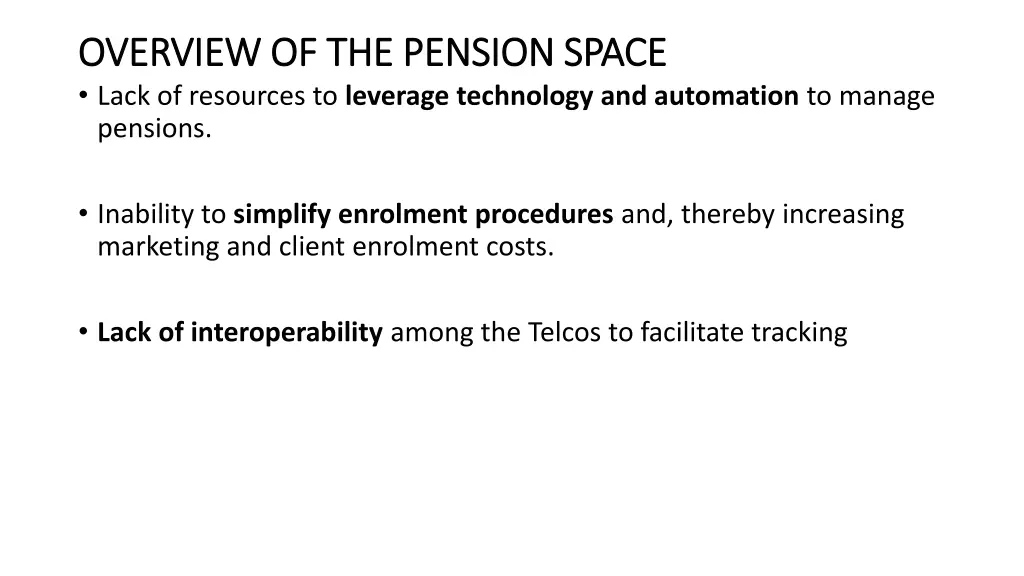 overview of the pension space overview 2