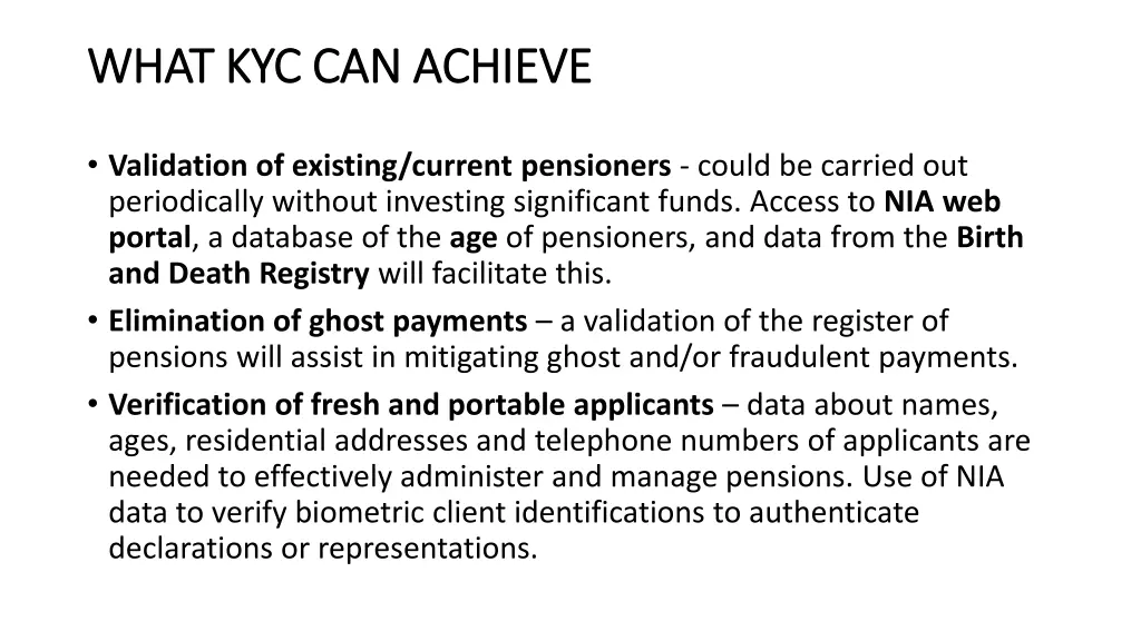 what kyc can achieve what kyc can achieve