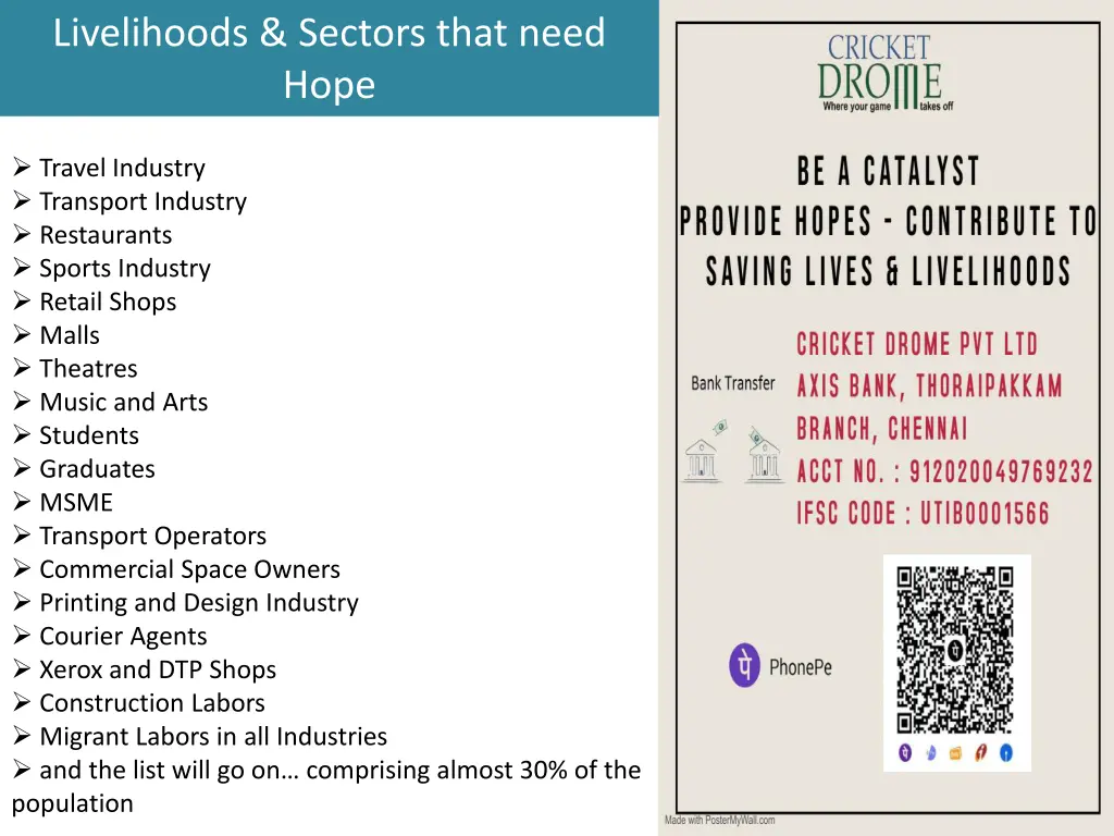 livelihoods sectors that need hope