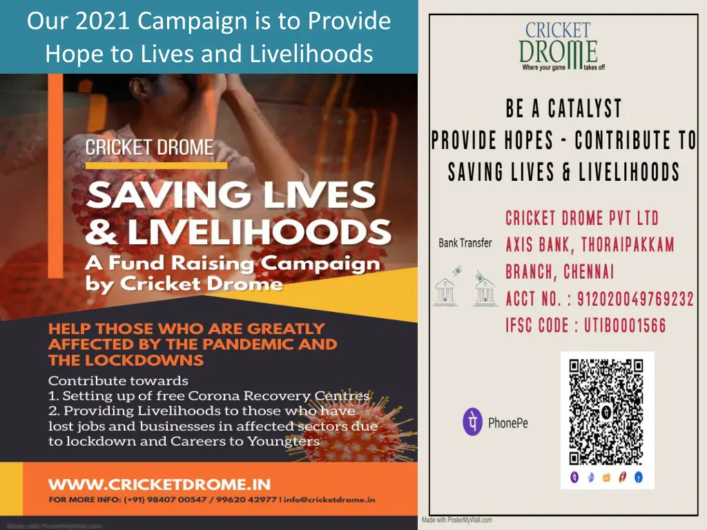 our 2021 campaign is to provide hope to lives