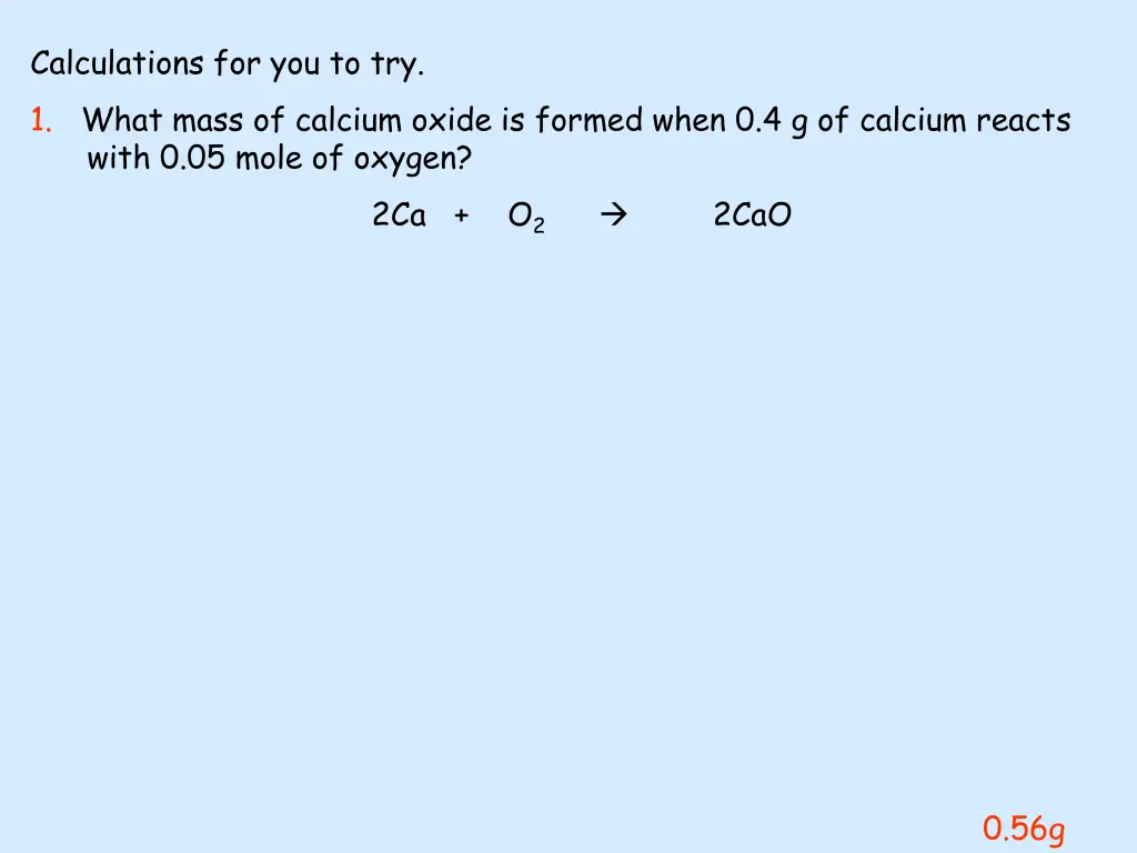 calculations for you to try 1 what mass