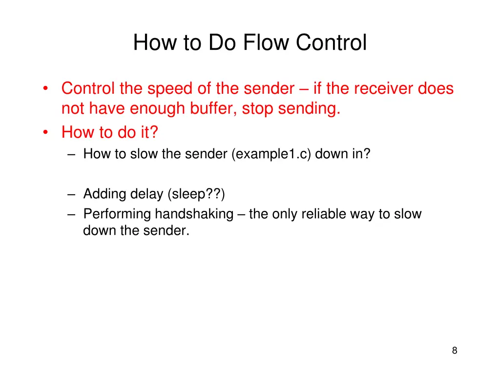 how to do flow control