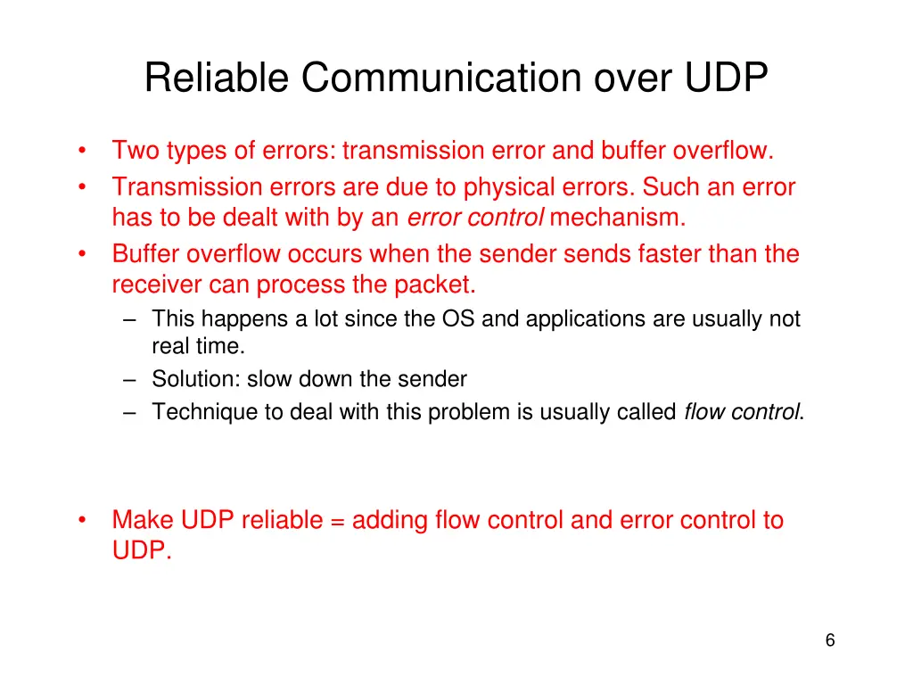 reliable communication over udp