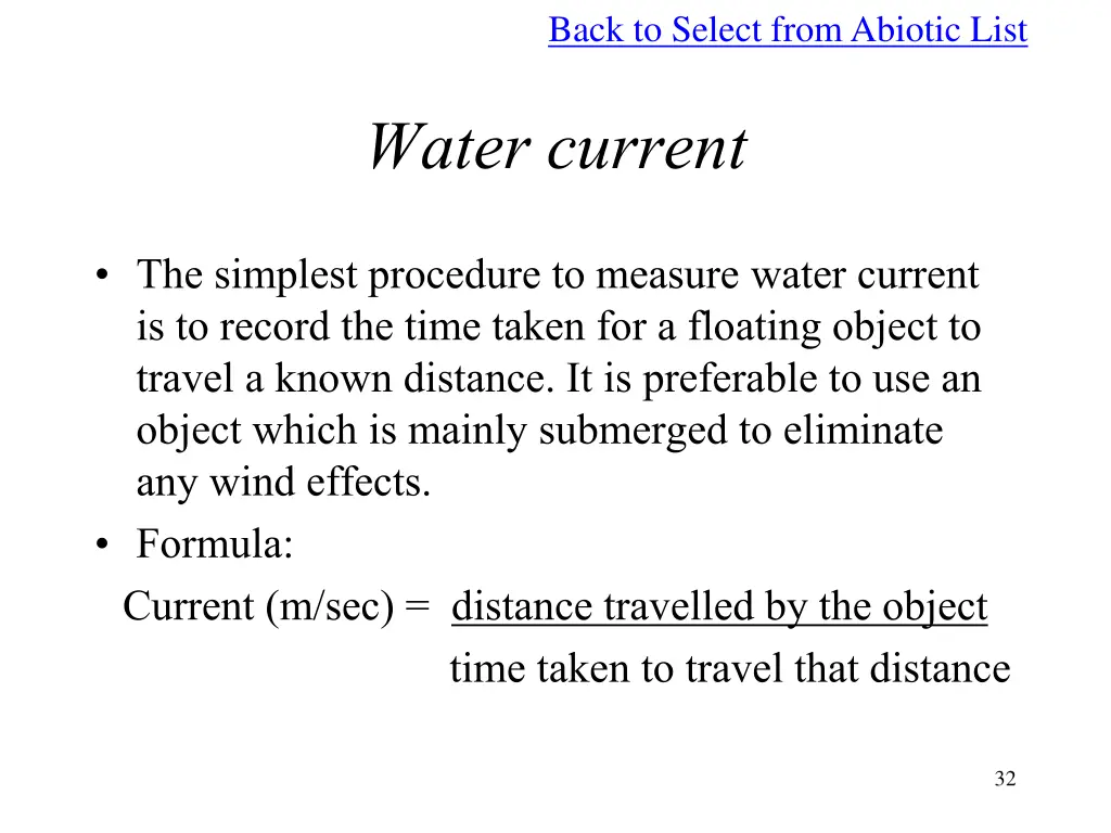 back to select from abiotic list 3