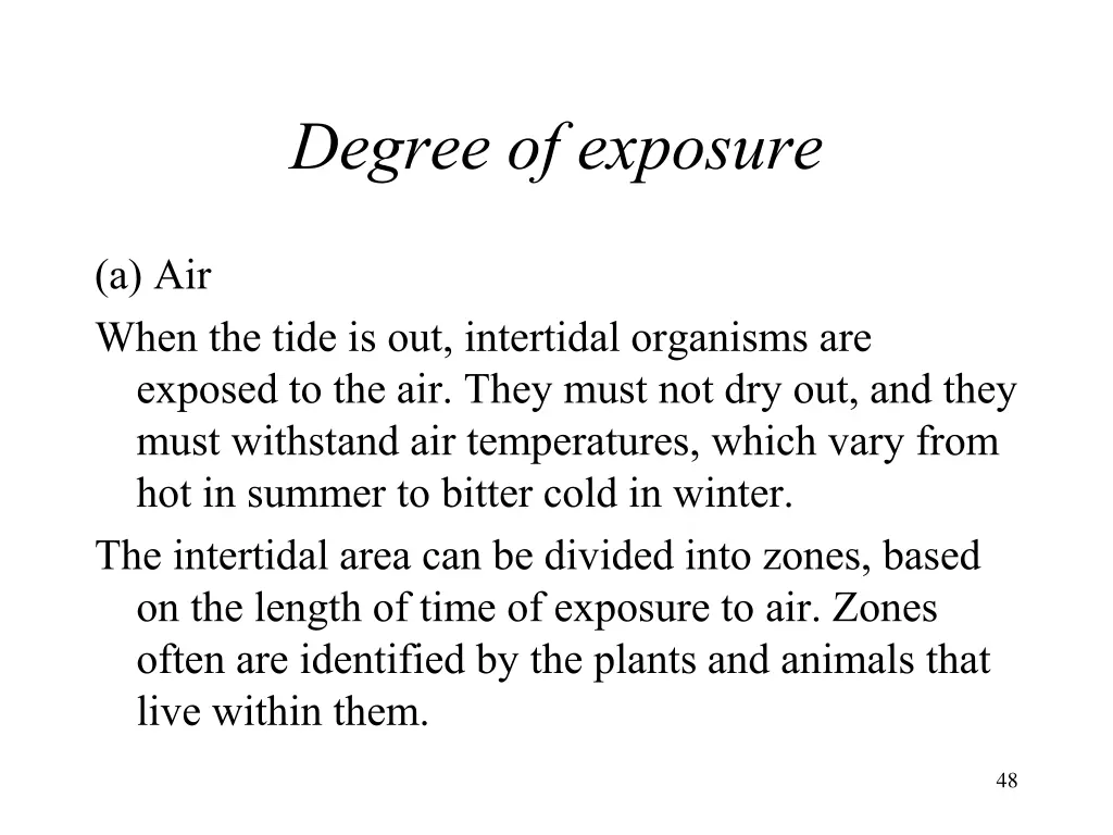 degree of exposure