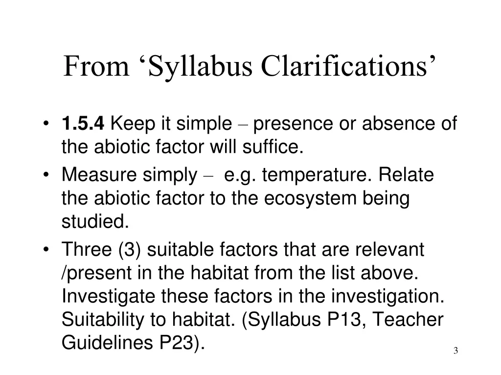 from syllabus clarifications