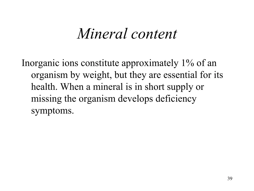 mineral content