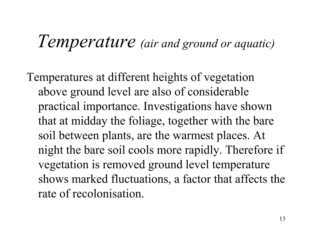 temperature air and ground or aquatic 1