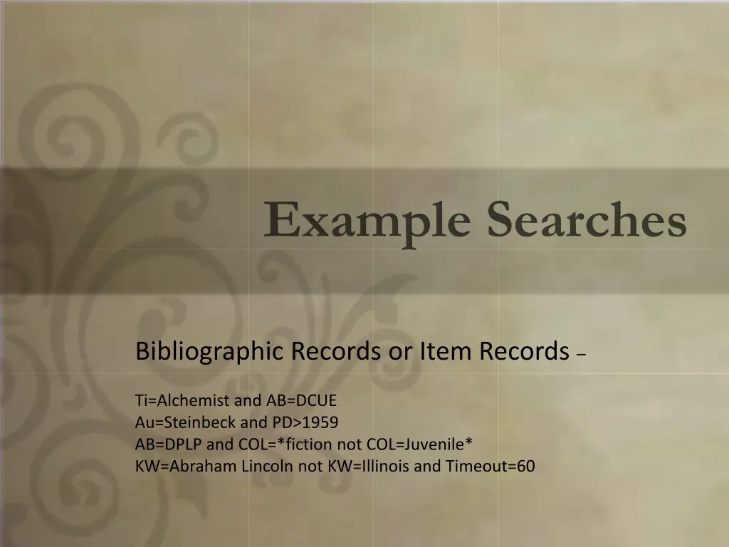 bibliographic records or item records