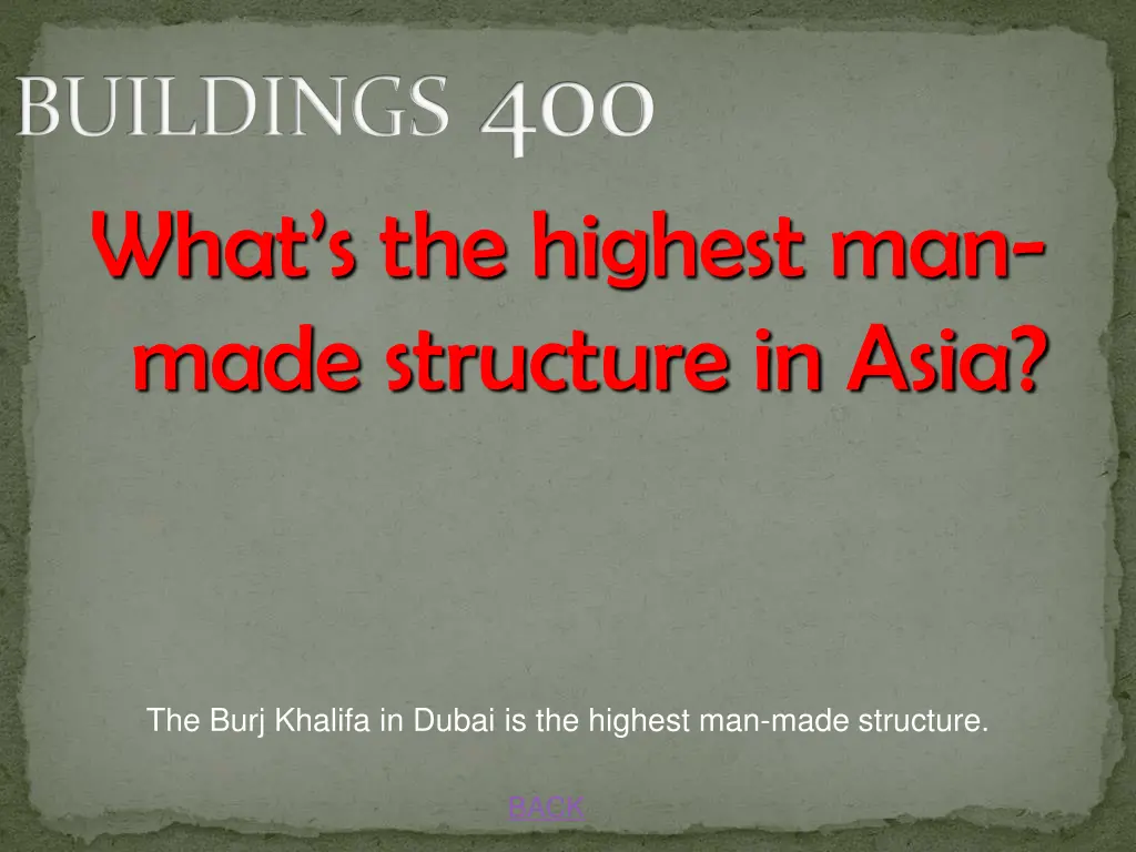 buildings 400 what s the highest man made