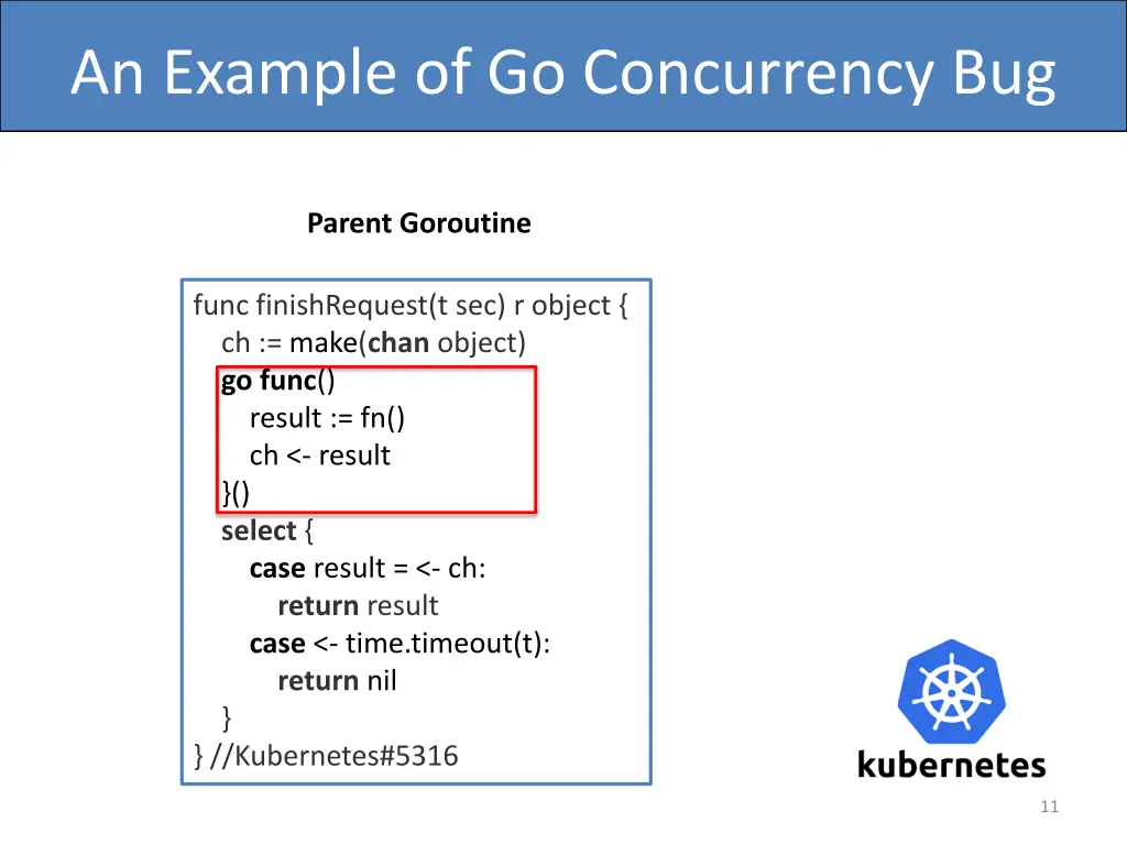 an example of go concurrency bug 1