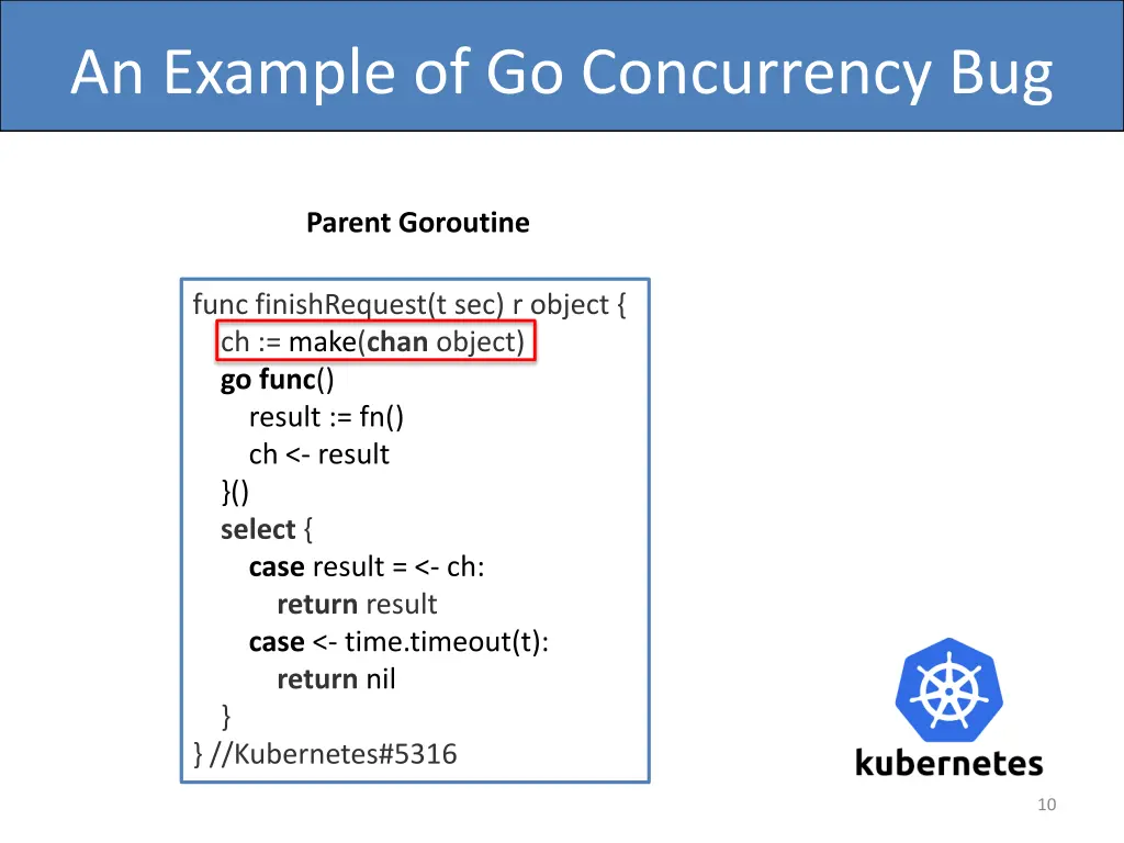 an example of go concurrency bug