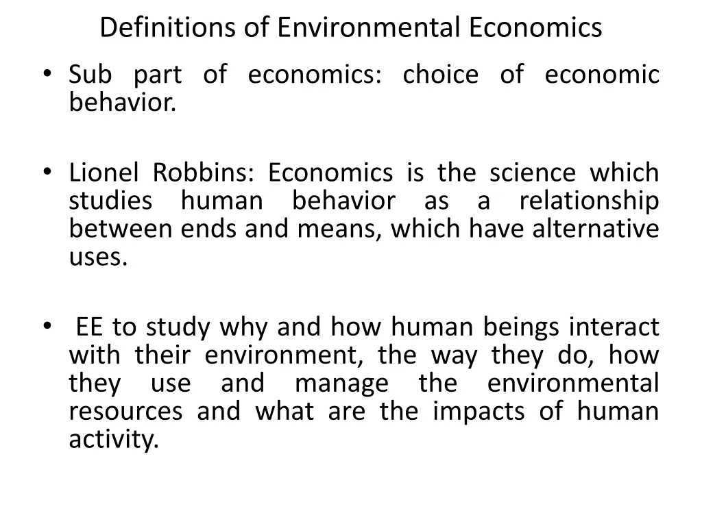 definitions of environmental economics sub part