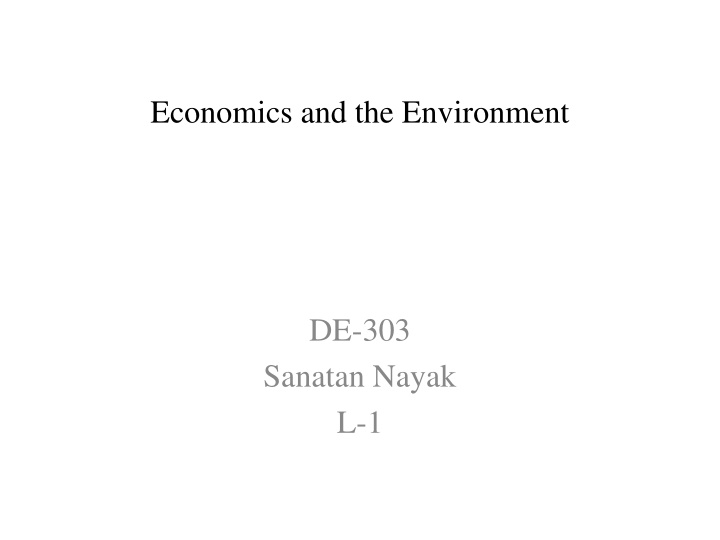 economics and the environment