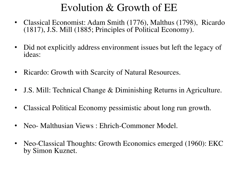 evolution growth of ee